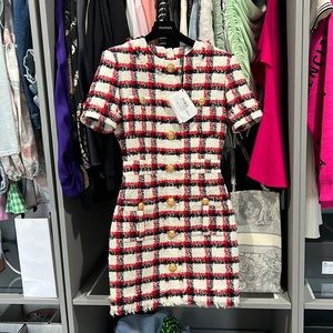 BALMAIN tweed multicolored dress size 34